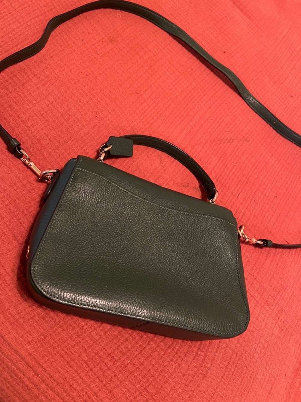 Coach Green Leather & Suede Crossbody with Gold Hardware - Picture 4 of 8